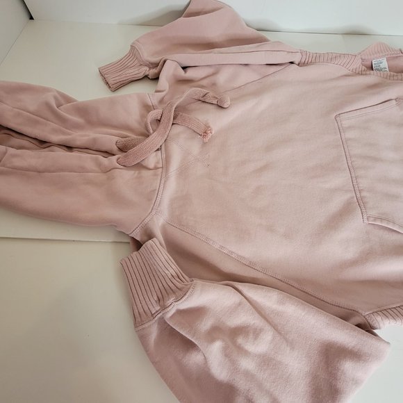 American Eagle Womens Faded Pink Hoodie W/Pockets Size S/P Oversized Pullover - Picture 4 of 12